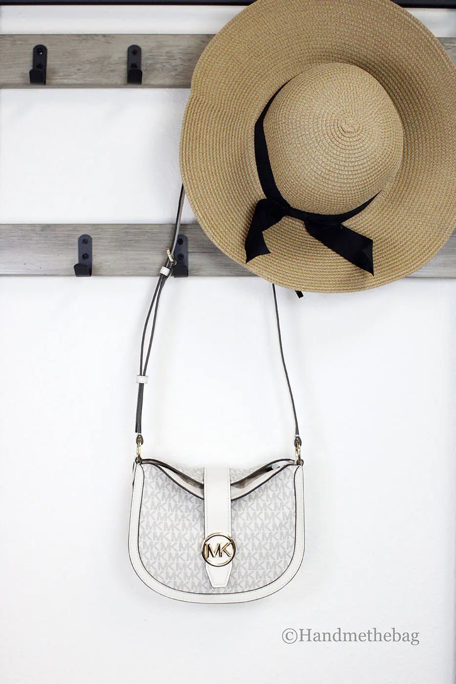 Michael Kors Gabby Small Cream Foldover Hobo Crossbody Bag - Velora Luxury Fashion