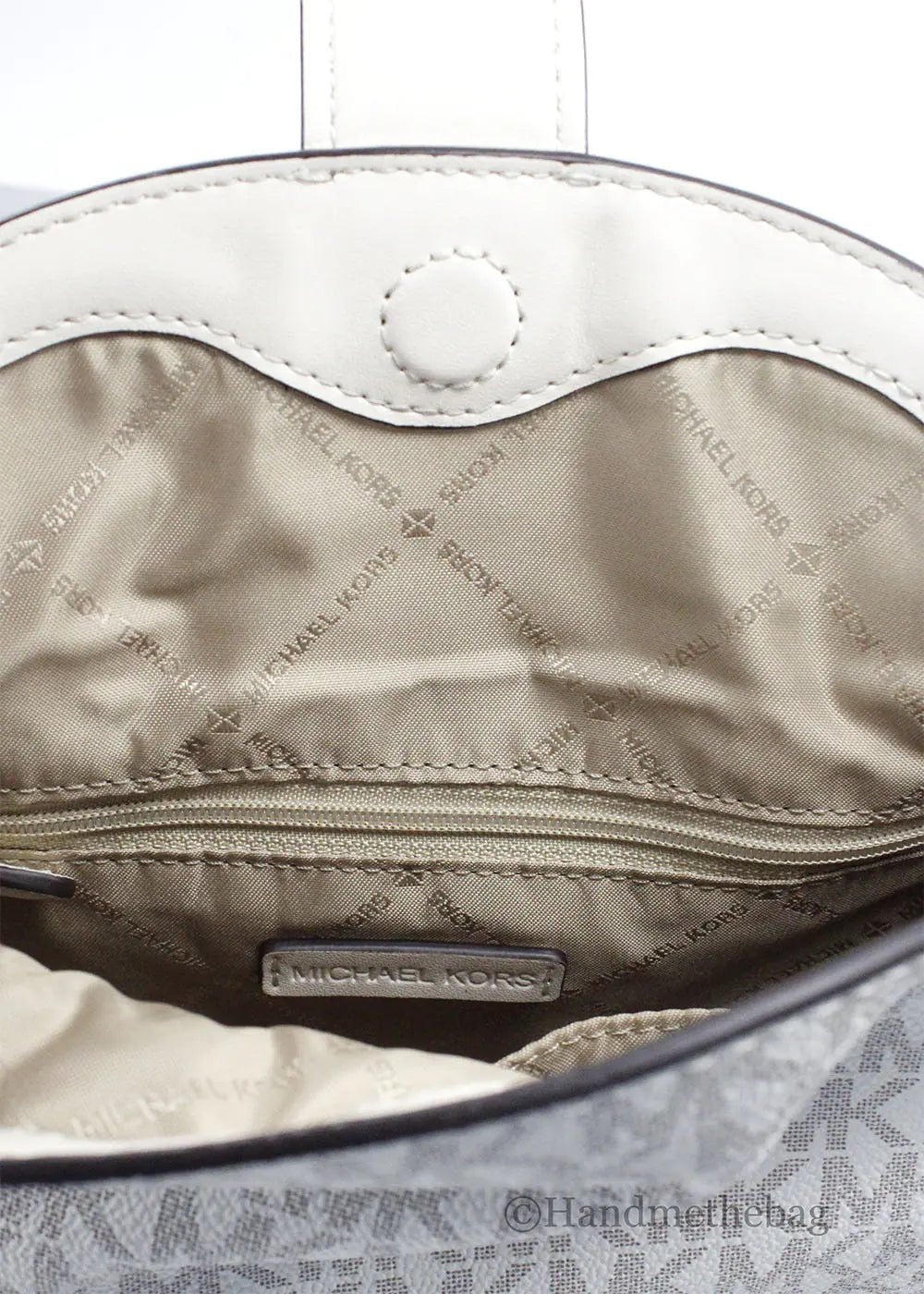 Michael Kors Gabby Small Cream Foldover Hobo Crossbody Bag - Velora Luxury Fashion