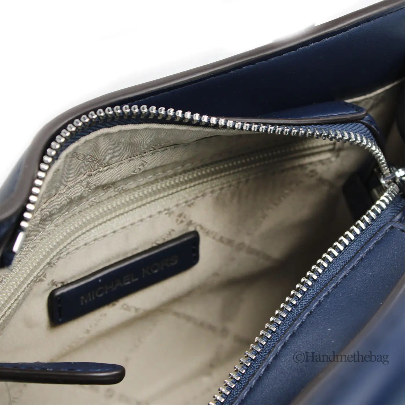 Michael Kors Gabby Small Navy Satchel Crossbody Bag - Velora Luxury Fashion