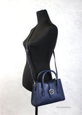Michael Kors Gabby Small Navy Satchel Crossbody Bag - Velora Luxury Fashion