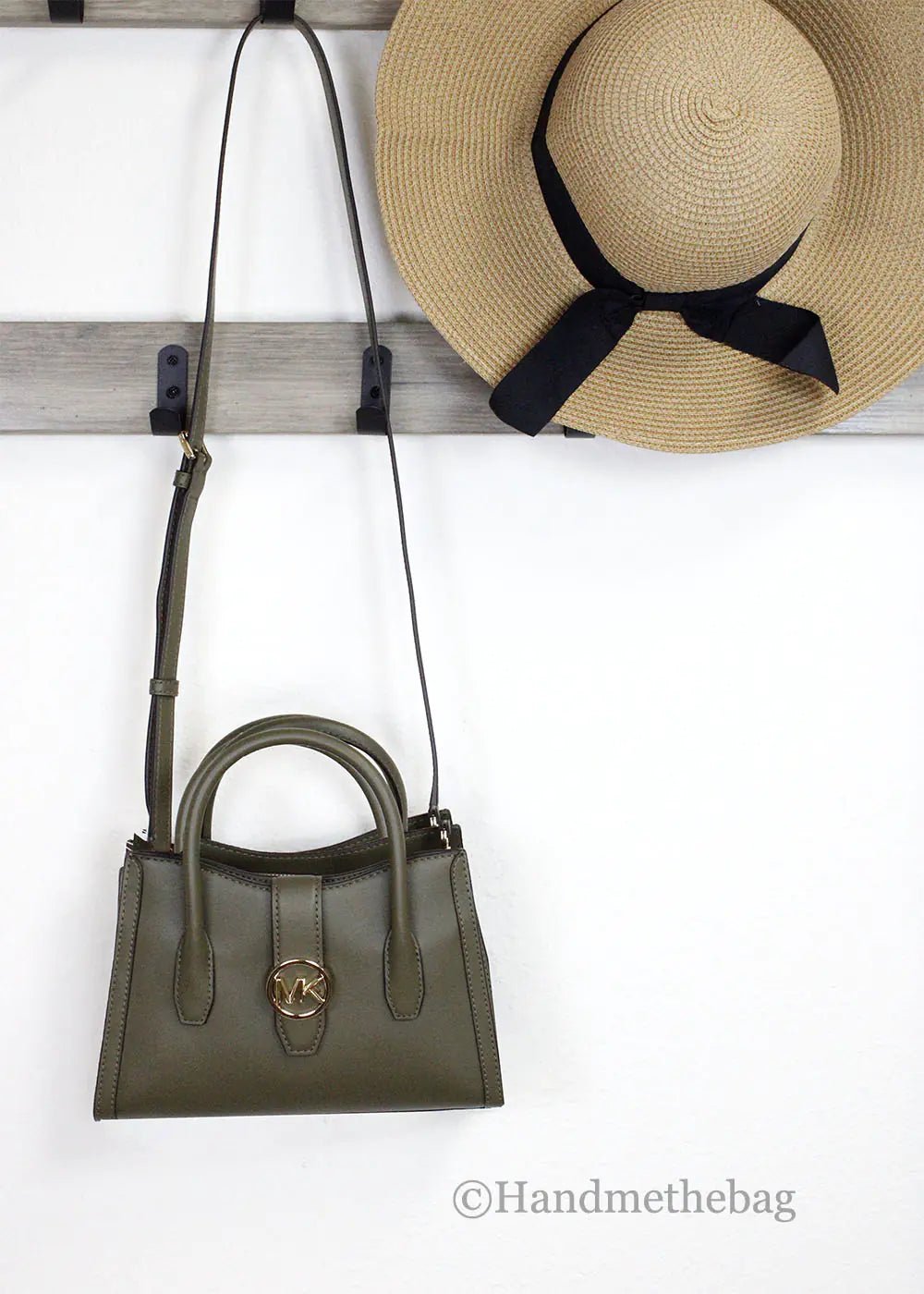 Michael Kors Gabby Small Olive Satchel Crossbody Bag - Velora Luxury Fashion