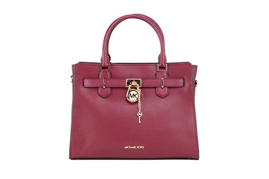 Michael Kors Hamilton Mulberry Leather Satchel - Velora Luxury Fashion