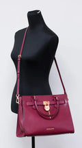 Michael Kors Hamilton Mulberry Leather Satchel - Velora Luxury Fashion