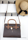 Michael Kors Hamilton PVC Brown Crossbody Satchel - Velora Luxury Fashion