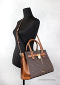 Michael Kors Hamilton PVC Brown Crossbody Satchel - Velora Luxury Fashion