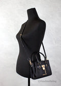 Michael Kors Hamilton XS Black Leather Mini Satchel - Velora Luxury Fashion
