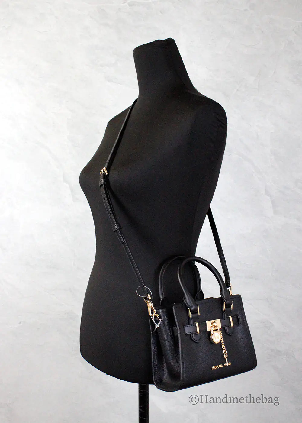 Michael Kors Hamilton XS Black Leather Mini Satchel - Velora Luxury Fashion