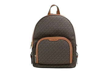 Michael Kors Jaycee Large Brown Zip Pocket Backpack - Velora Luxury Fashion