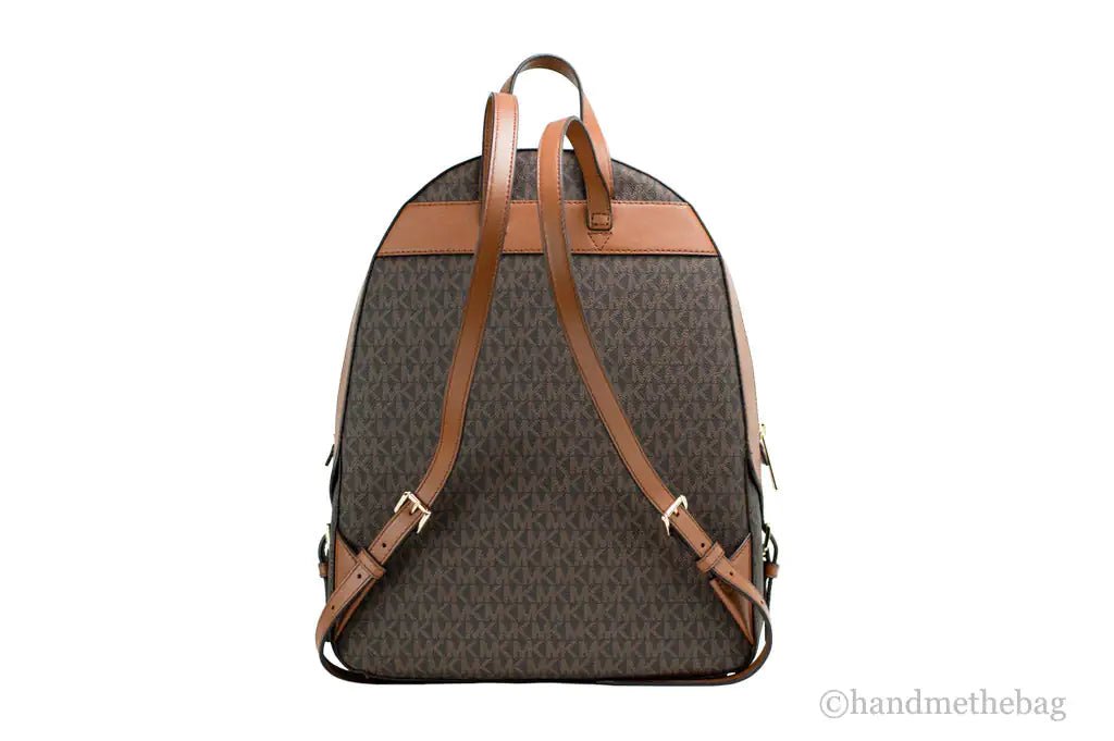 Michael Kors Jaycee Large Brown Zip Pocket Backpack - Velora Luxury Fashion