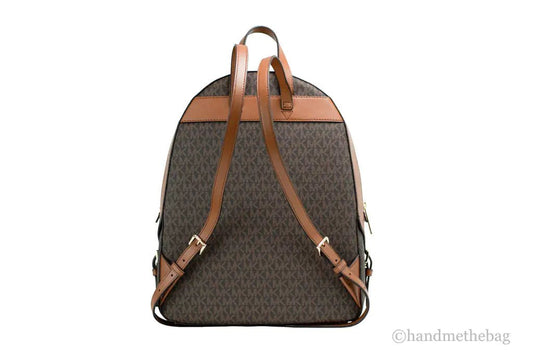 Michael Kors Jaycee Large Brown Zip Pocket Backpack - Velora Luxury Fashion
