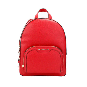 Michael Kors Jaycee Medium Red Zip Pocket Backpack - Velora Luxury Fashion
