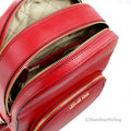 Michael Kors Jaycee Medium Red Zip Pocket Backpack - Velora Luxury Fashion