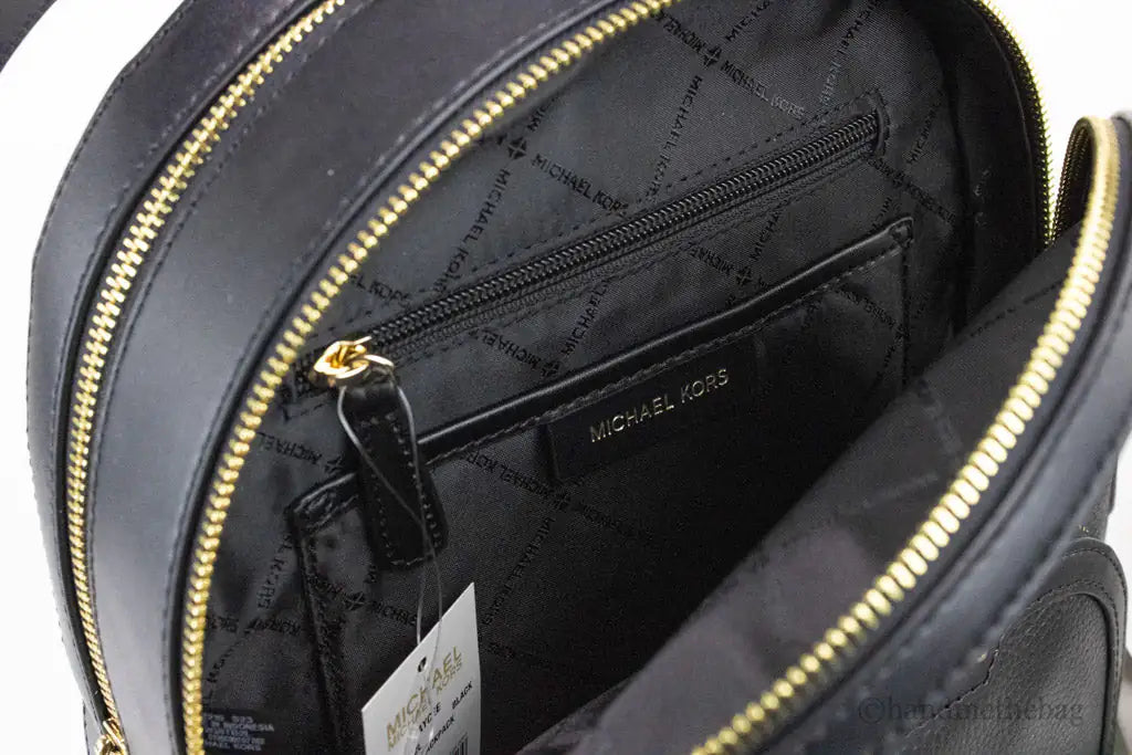 Michael Kors Jaycee Pebbled Leather Backpack Black - Velora Luxury Fashion