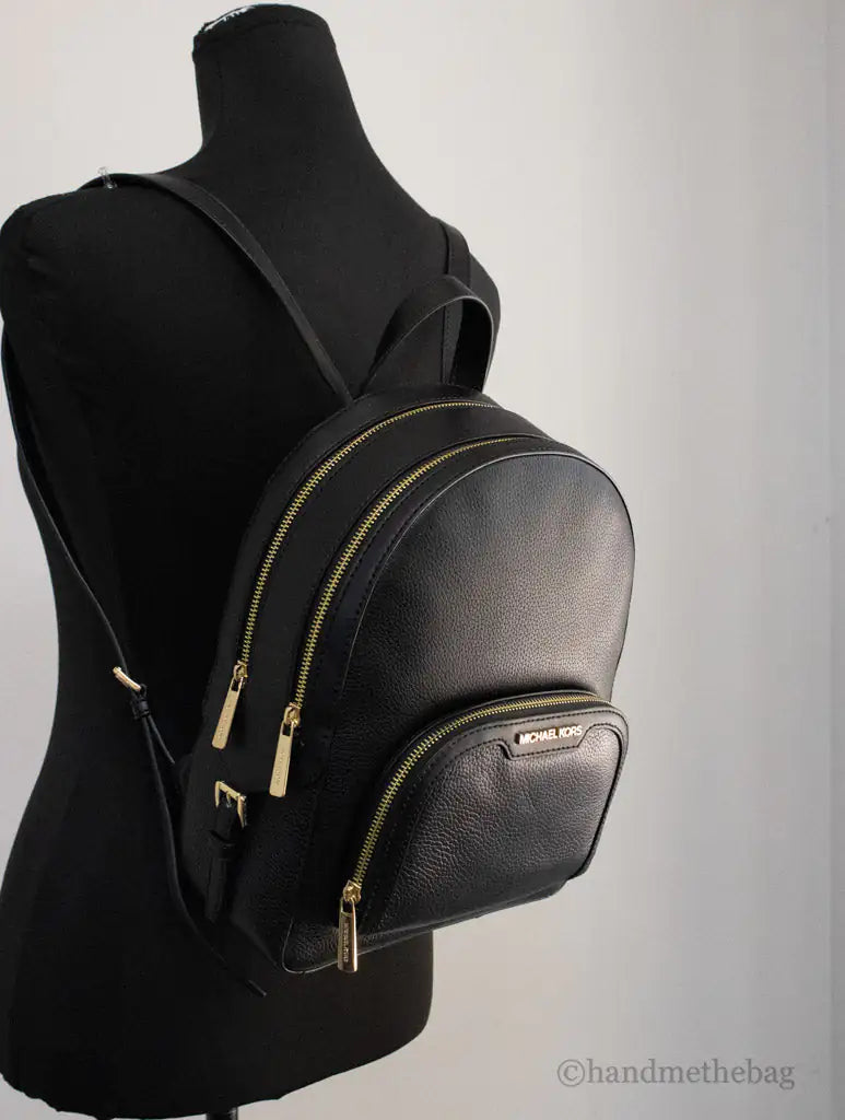Michael Kors Jaycee Pebbled Leather Backpack Black - Velora Luxury Fashion