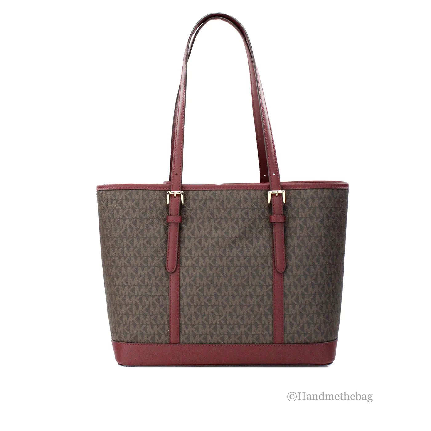 Michael Kors Jet Set Dark Cherry Shoulder Tote - Velora Luxury Fashion