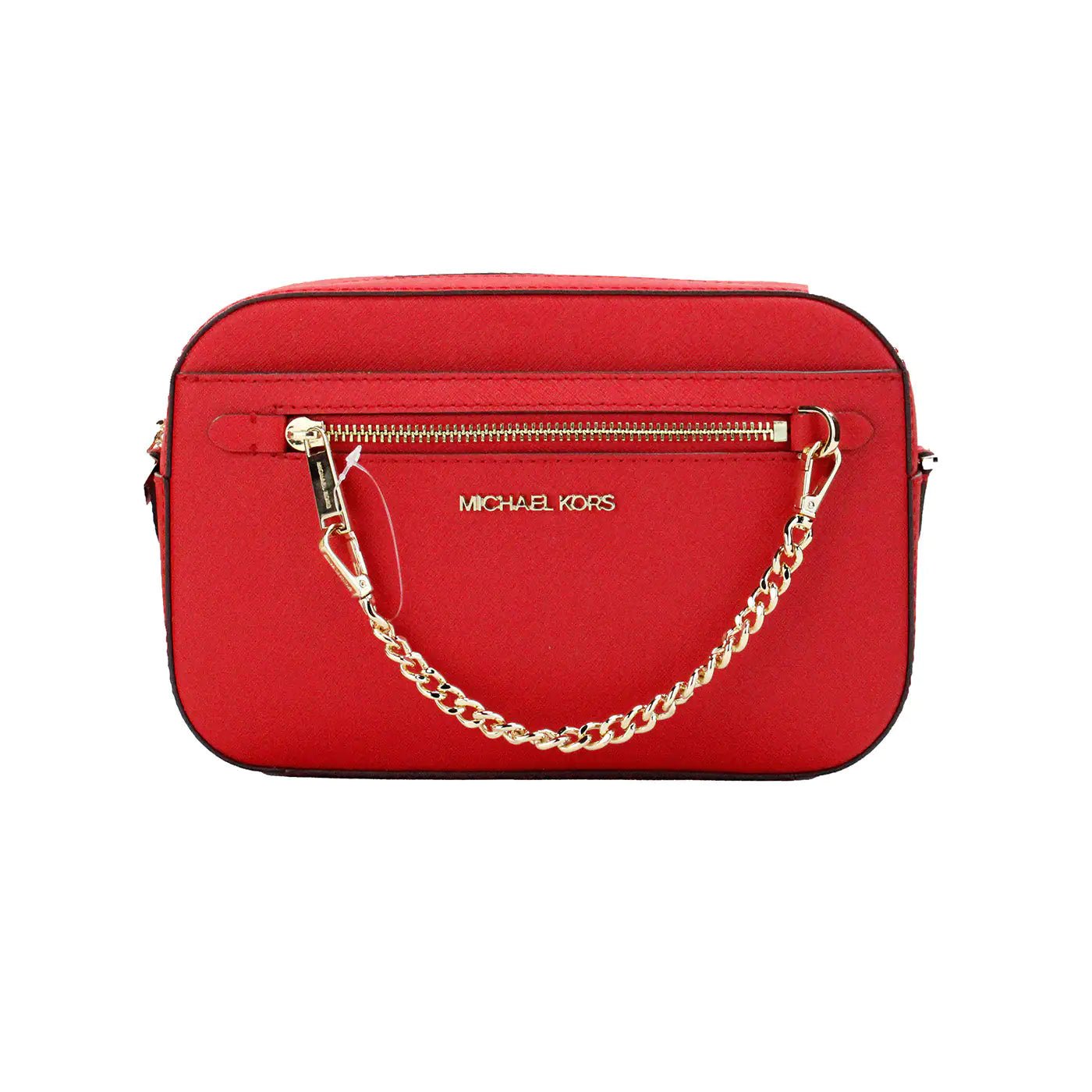 Michael Kors Jet Set EW Red Zip Chain Crossbody - Velora Luxury Fashion