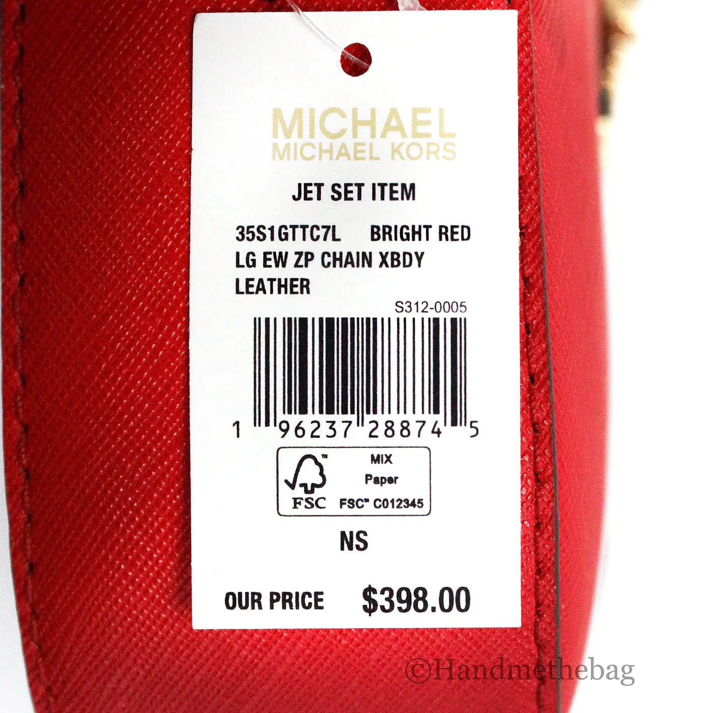 Michael Kors Jet Set EW Red Zip Chain Crossbody - Velora Luxury Fashion