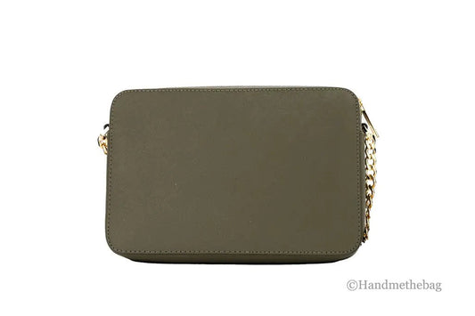 Michael Kors Jet Set Olive Leather Crossbody Bag - Velora Luxury Fashion