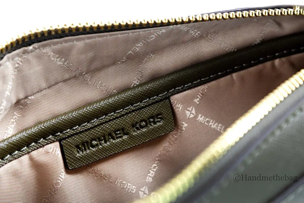 Michael Kors Jet Set Olive Leather Crossbody Bag - Velora Luxury Fashion
