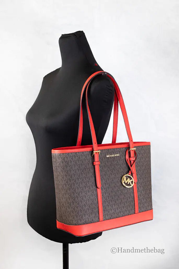 Michael Kors Jet Set Sangria Shoulder Tote Purse - Velora Luxury Fashion