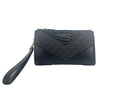Michael Kors Large Double Zip Python Black Wristlet - Velora Luxury Fashion