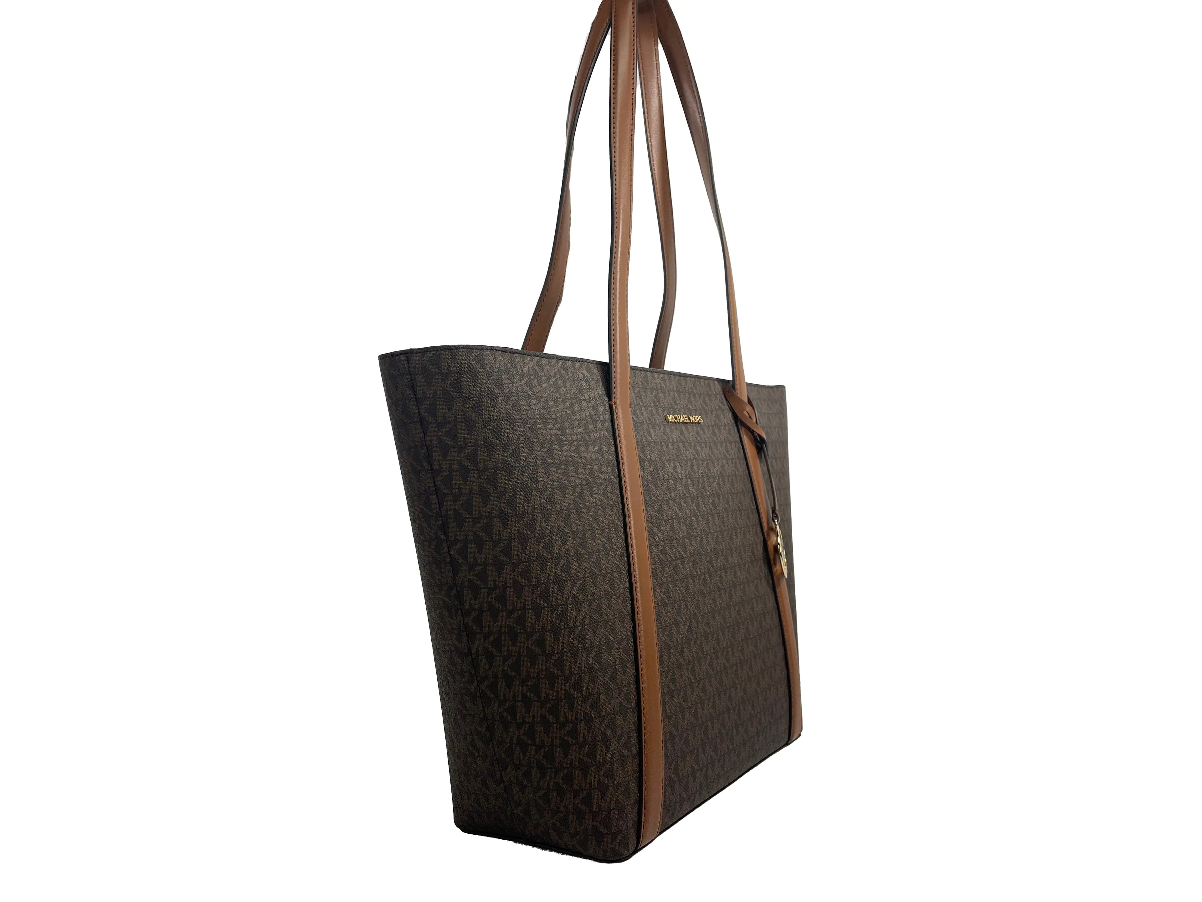 Michael Kors Large Pratt Brown Shoulder Zip Tote Bag - Velora Luxury Fashion