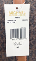 Michael Kors Large Pratt Brown Shoulder Zip Tote Bag - Velora Luxury Fashion