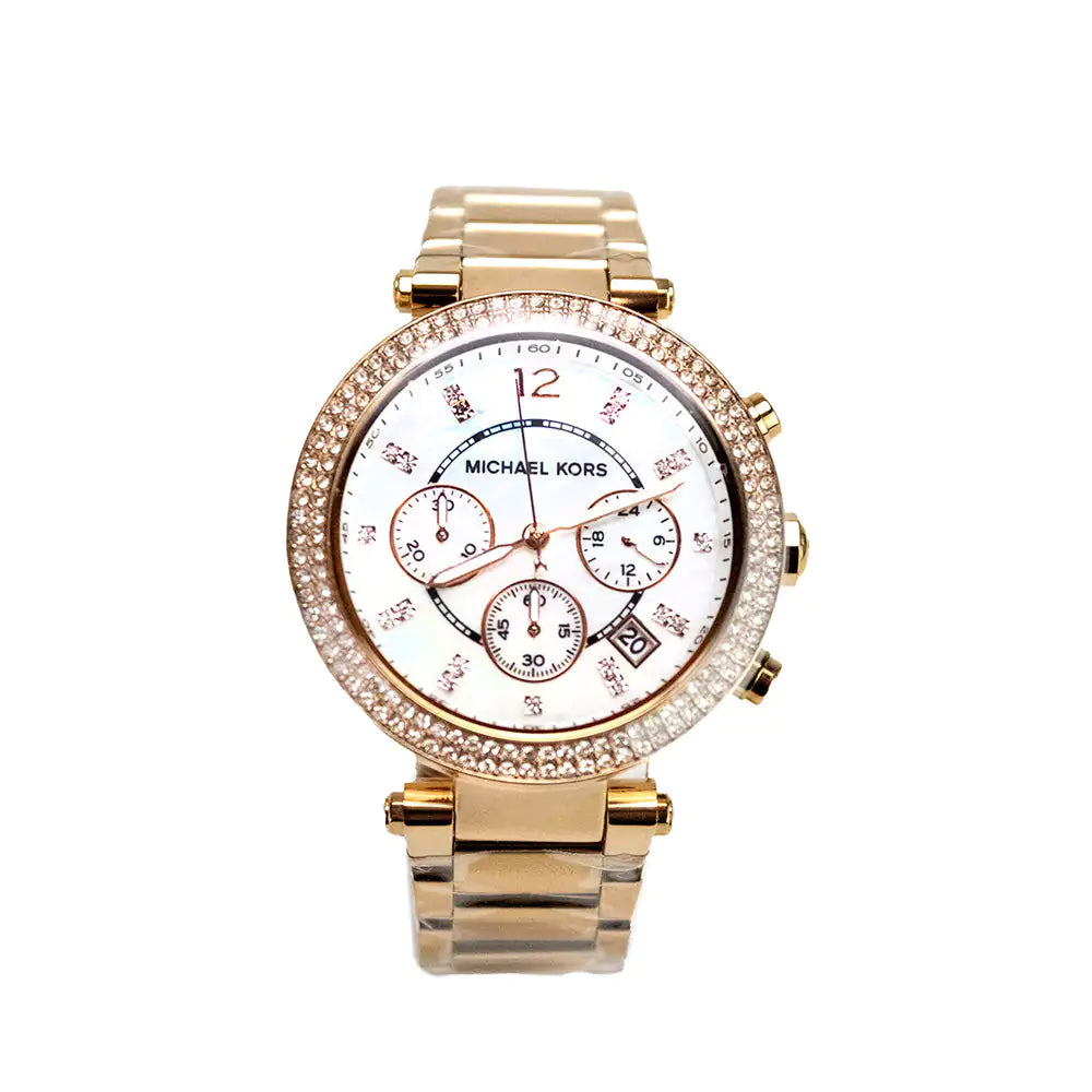 Michael Kors (MK5491) Parker 40 mm Case Stainless Steel Rose Gold Toned Watch - Velora Luxury Fashion