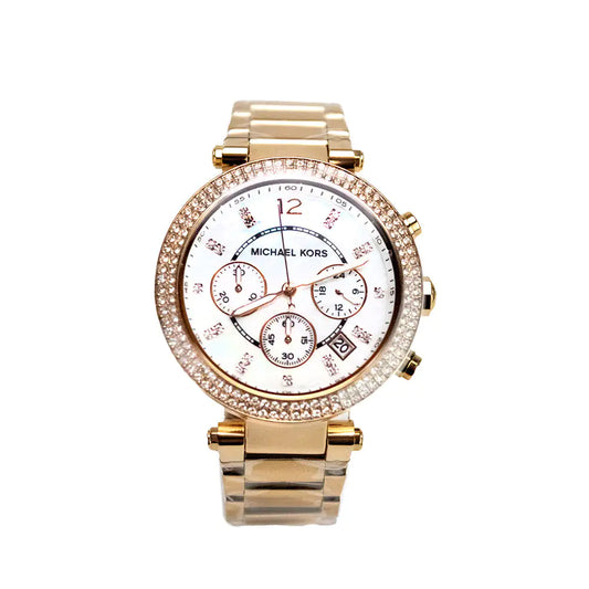Michael Kors (MK5491) Parker 40 mm Case Stainless Steel Rose Gold Toned Watch - Velora Luxury Fashion