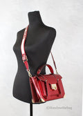 Michael Kors Manhattan Medium Metallic Crimson Convertible Satchel - Velora Luxury Fashion