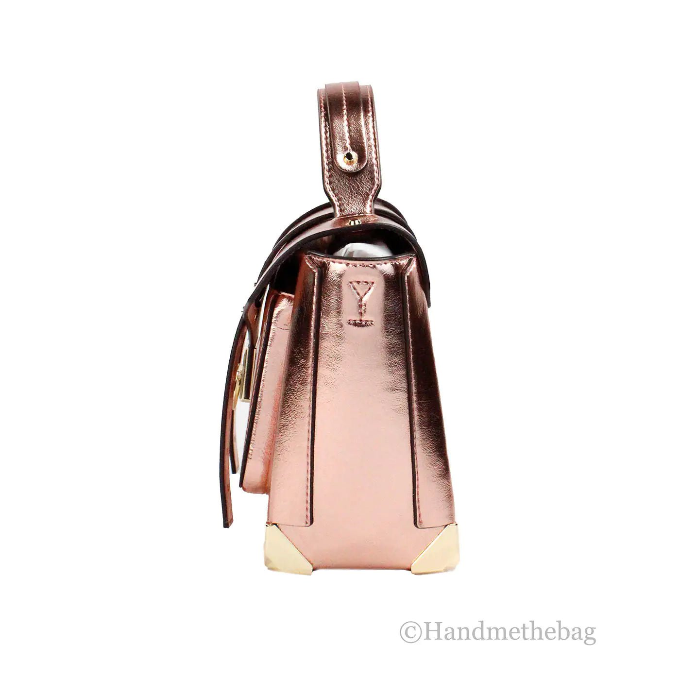 Michael Kors Manhattan Medium Metallic Primrose Convertible Satchel - Velora Luxury Fashion