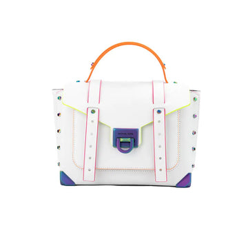 Michael Kors Manhattan Medium Optic White Satchel Bag - Velora Luxury Fashion