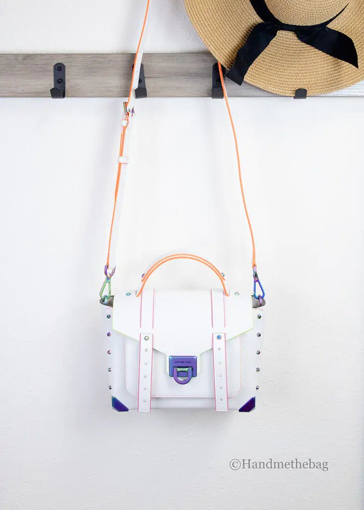 Michael Kors Manhattan Medium Optic White Satchel Bag - Velora Luxury Fashion