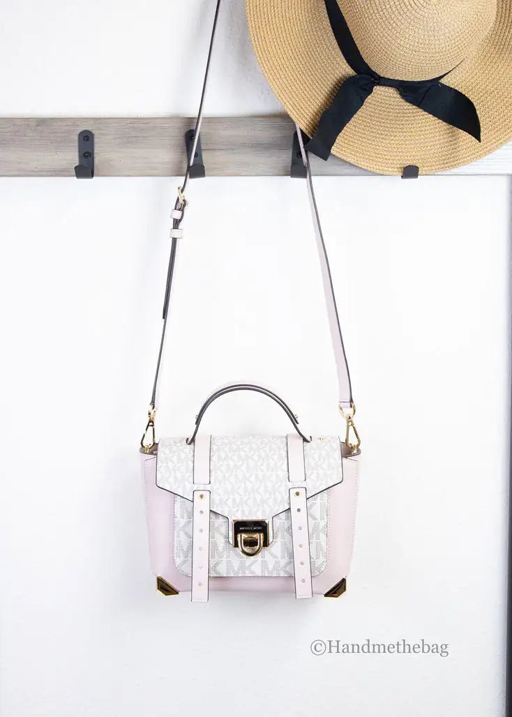 Michael Kors Manhattan Medium Powder Blush Satchel Bag - Velora Luxury Fashion