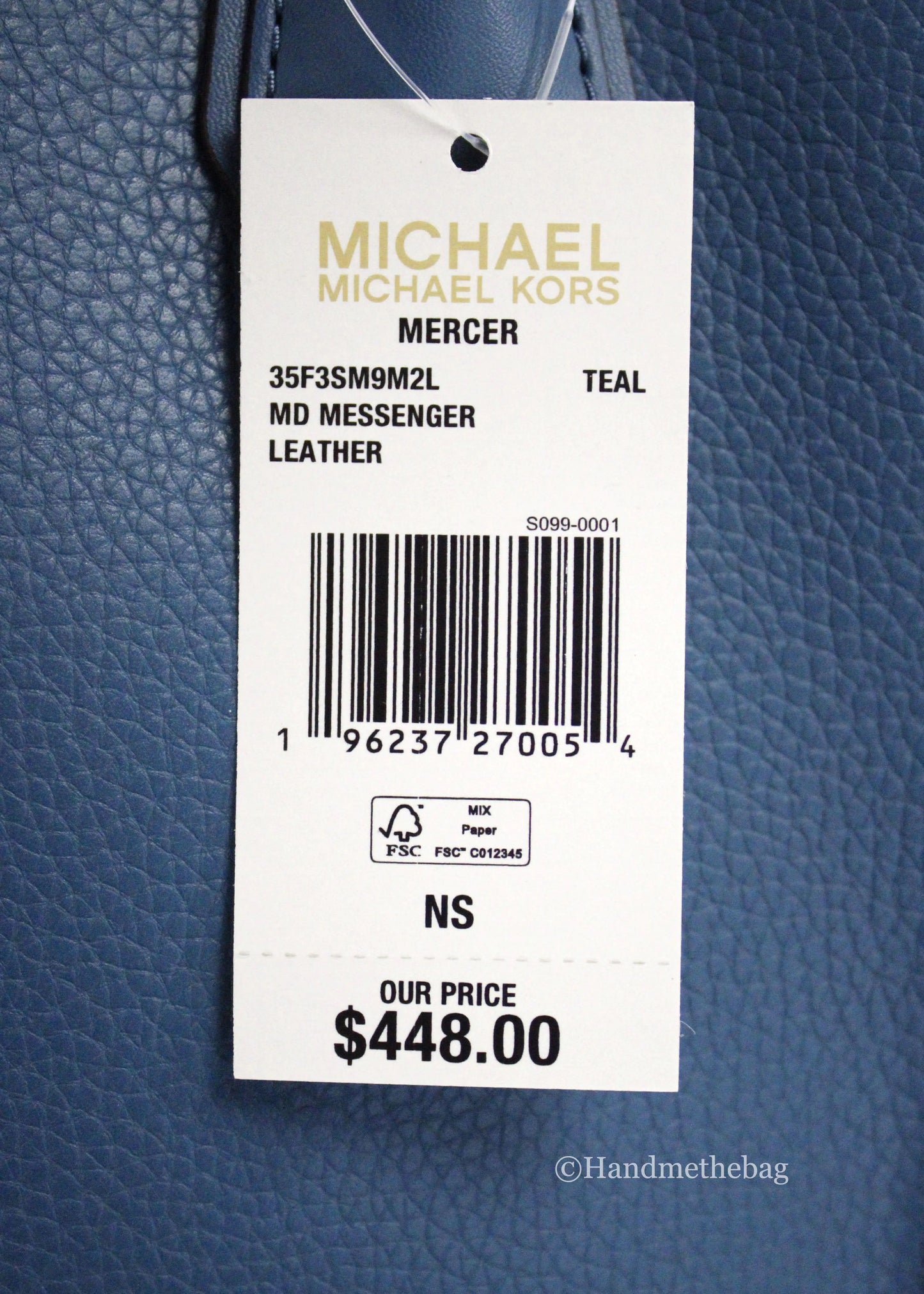 Michael Kors Mercer Teal Leather Messenger Crossbody Bag - Velora Luxury Fashion