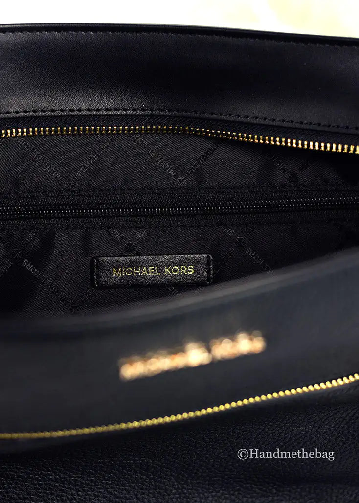 Michael Kors Pebbled Leather Chain Tote - Black - Velora Luxury Fashion