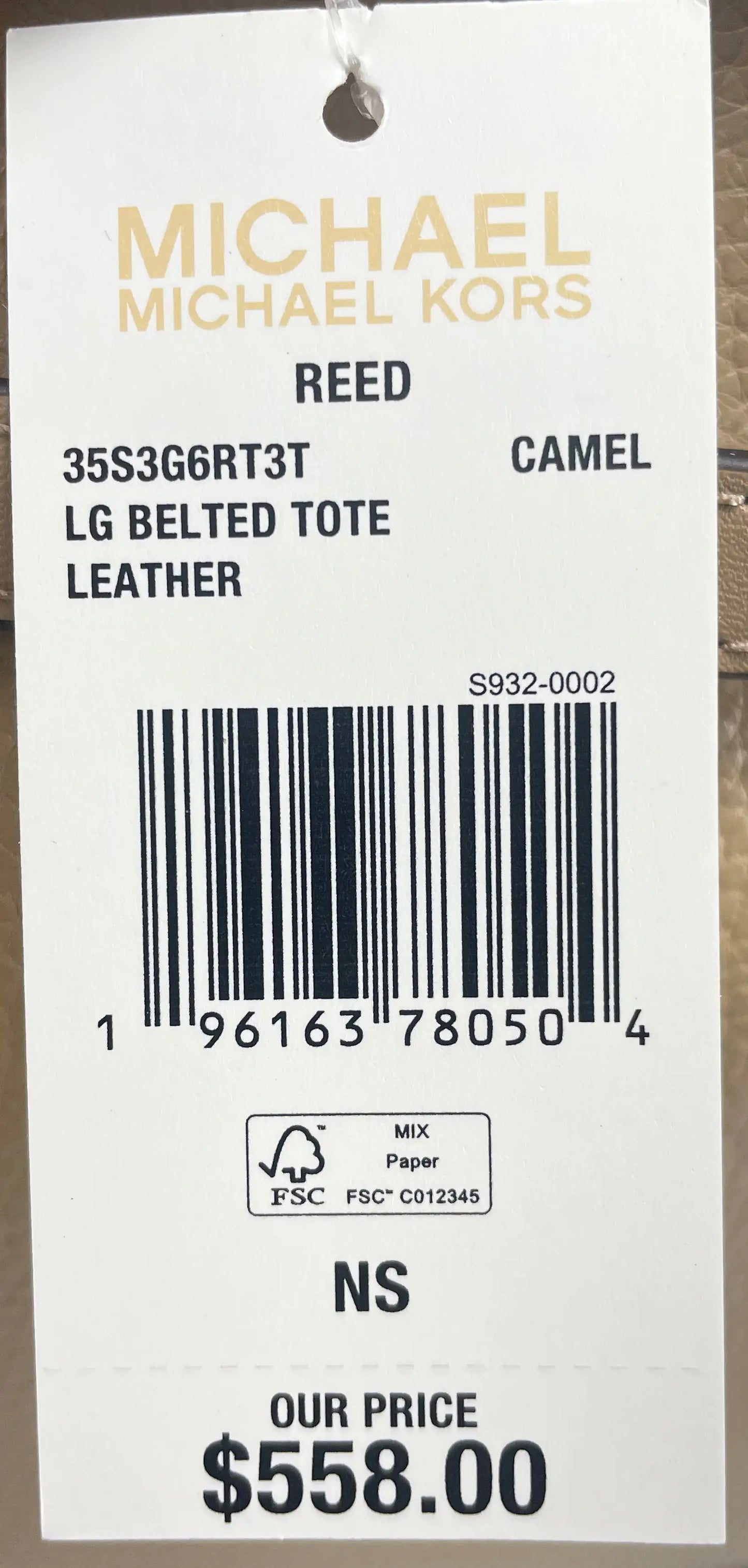 Michael Kors Reed Camel Pebbled Leather Tote - Velora Luxury Fashion