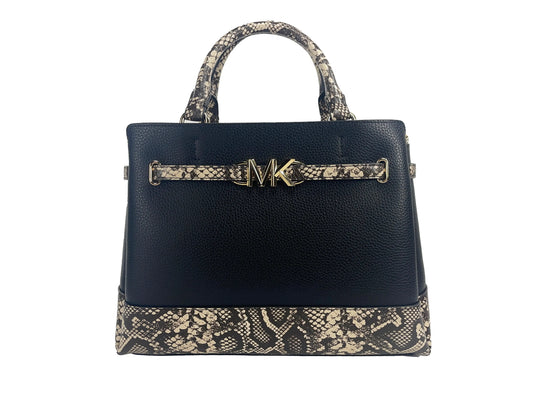 Michael Kors Reed Large Snake Skin Belted Satchel - Velora Luxury Fashion