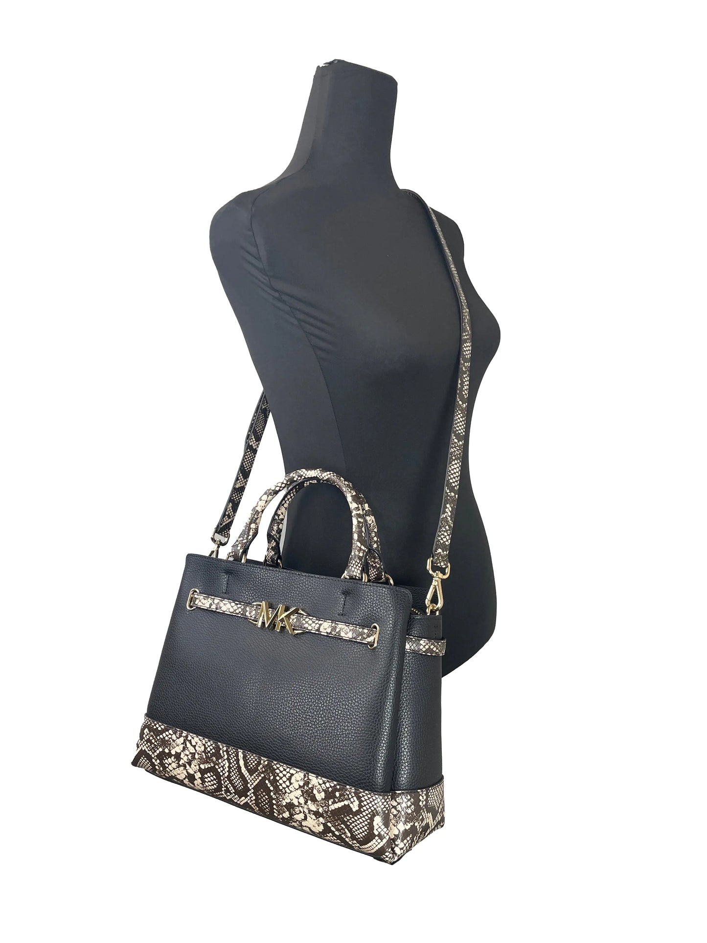 Michael Kors Reed Large Snake Skin Belted Satchel - Velora Luxury Fashion