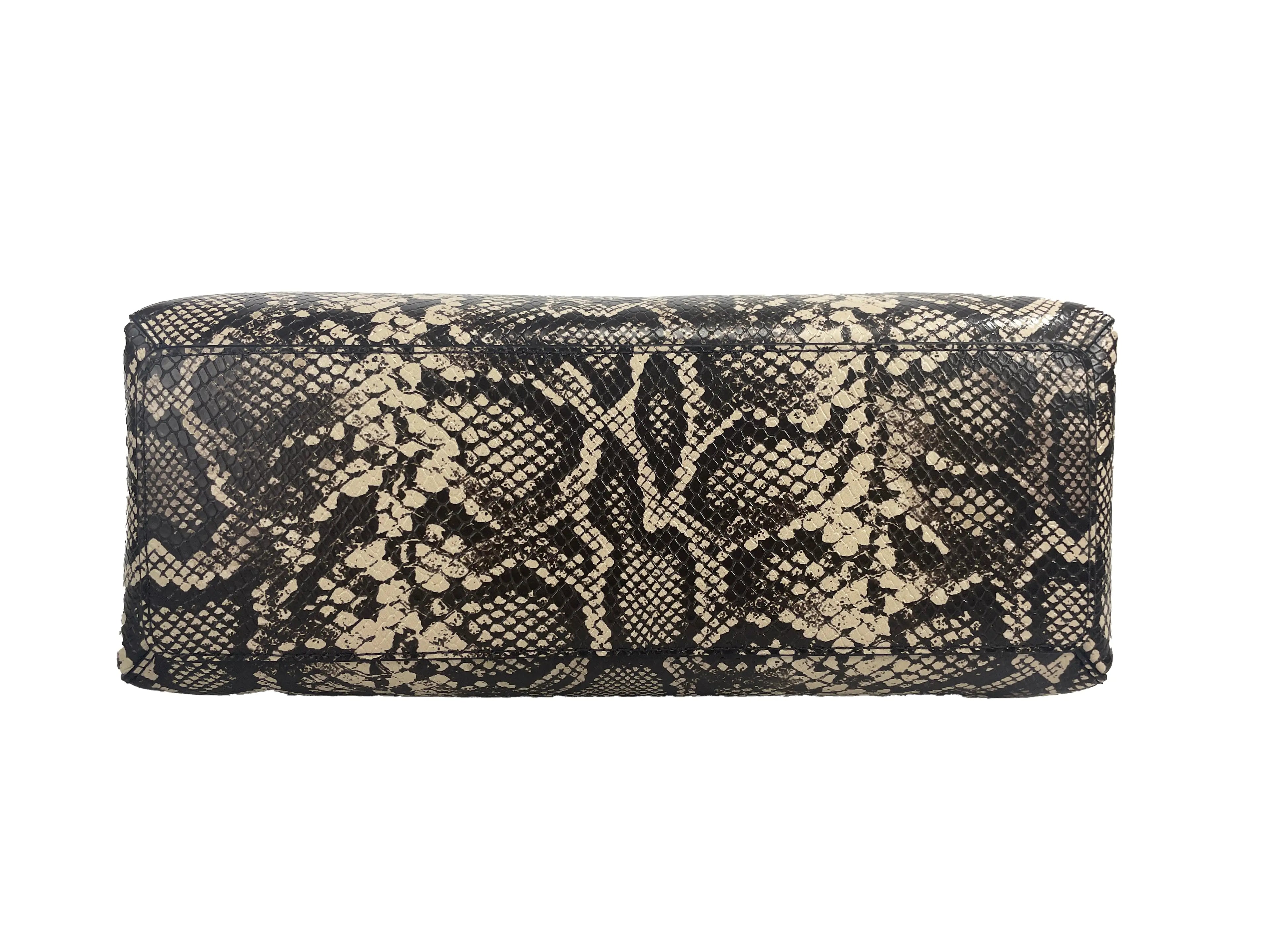 Michael Kors Reed Large Snake Skin Belted Satchel - Velora Luxury Fashion