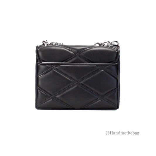 Michael Kors Serena Black Quilted Leather Shoulder Bag - Velora Luxury Fashion