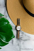 Michael Kors Slim Runway Rose Gold Silver Toned Stainless Steel Watch - Velora Luxury Fashion