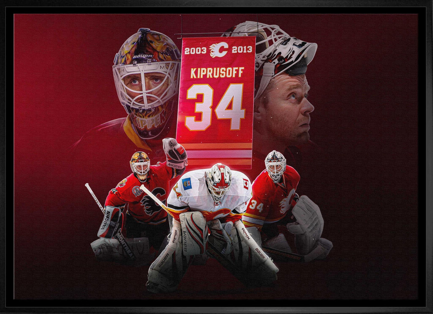 Miikka Kiprusoff 20x29 Framed Canvas Flames From Behind-H - Velora Luxury Fashion