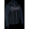 Milwaukee Leather Men's Black Leather Vest with Reflective Skulls & Full Hoodie Liner - Velora Luxury Fashion