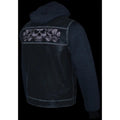 Milwaukee Leather Men's Black Leather Vest with Reflective Skulls & Full Hoodie Liner - Velora Luxury Fashion