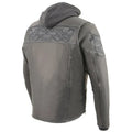 Milwaukee Leather Men's Crossover Scooter Jacket w/ Reflective Skulls & Full Sleeve Removable Hoodie - Velora Luxury Fashion