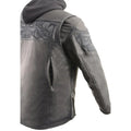 Milwaukee Leather Men's Crossover Scooter Jacket w/ Reflective Skulls & Full Sleeve Removable Hoodie - Velora Luxury Fashion