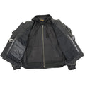 Milwaukee Leather Men's Crossover Scooter Jacket w/ Reflective Skulls & Full Sleeve Removable Hoodie - Velora Luxury Fashion