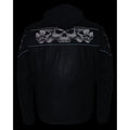 Milwaukee Leather Men's Crossover Scooter Jacket w/ Reflective Skulls & Full Sleeve Removable Hoodie - Velora Luxury Fashion