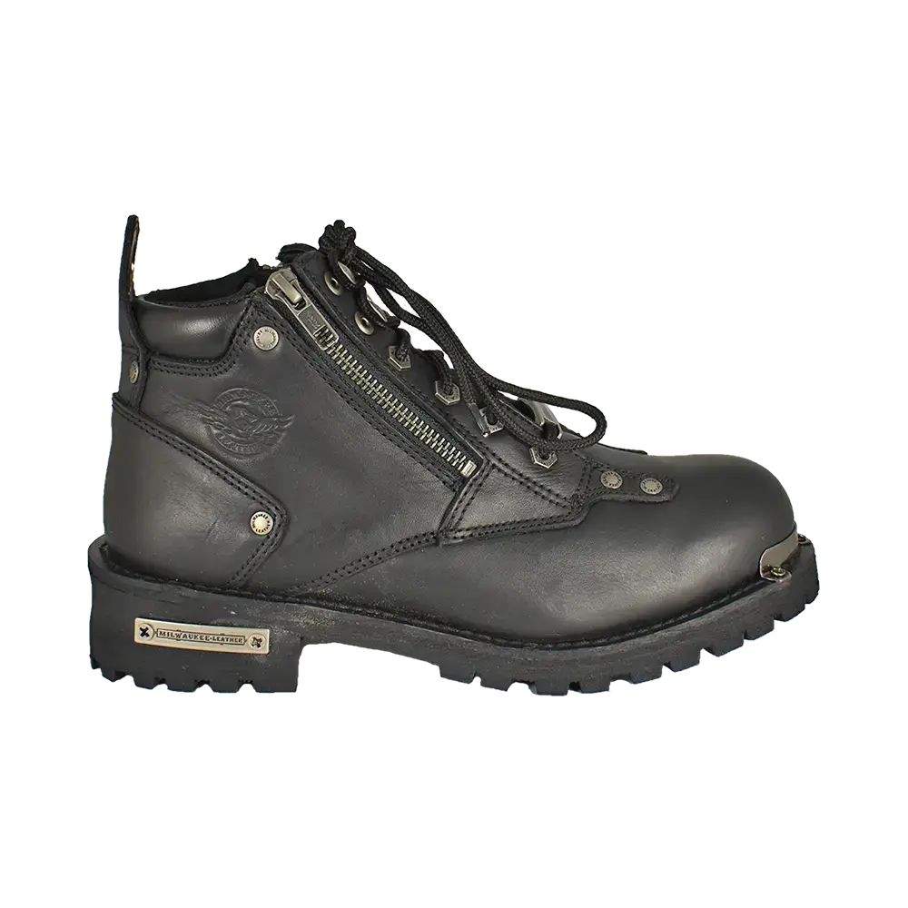 Milwaukee Leather Women's 6" Double Zip Motorcycle Boots - Velora Luxury Fashion